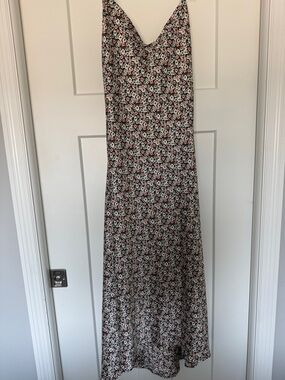 Abercrombie & Fitch Black Floral Slip Dress with Pink & White Flowers